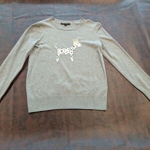 Banana Republic Gray Sweater with Dalmatian Motif